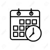 Meeting deadlines, vector illustration, outline stroke business icon.
